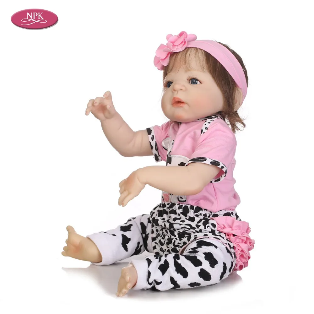 NPK Full Body Silicone Reborn Girl Baby Doll Bath Toy 19inch 46CM Realistic Babies Princess Toddler Dolls Menina Bonecas | Игрушки и