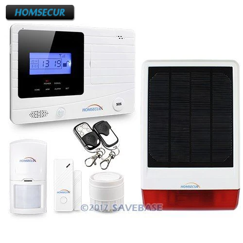 HOMSECUR Wireless&Wired GSM Autodial Home Alarm System+ Solar Energy Flash Siren
HOMSECUR Wireless&Wired GSM Autodial Home Alarm System+ Solar Energy Flash Siren