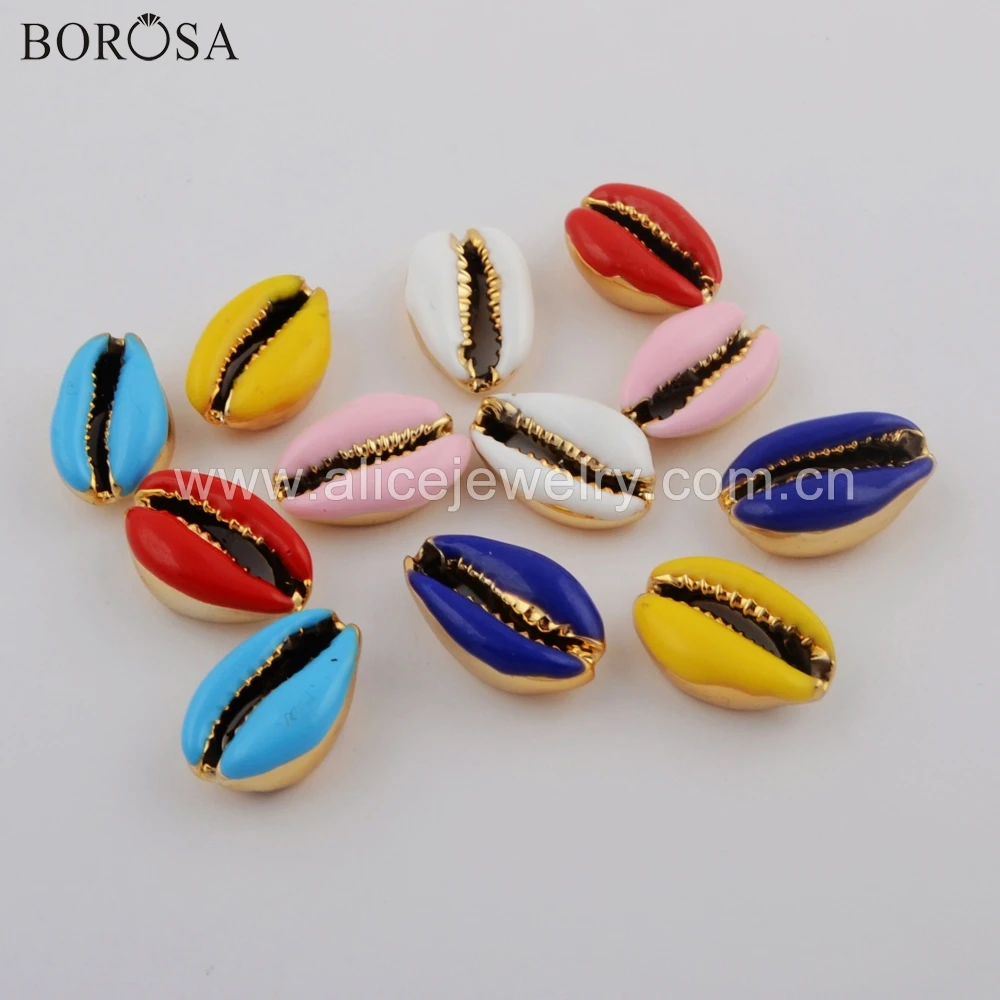 BOROSA 10PCS Gold/Silver Color Trim Rainbow Cowrie Shell Beads Boho Style Natural Shell Jewelry for Jewelry DIY G1753 G1754
BOROSA 10PCS Gold/Silver Color Trim Rainbow Cowrie Shell Beads Boho Style Natural Shell Jewelry for Jewelry DIY G1753 G1754