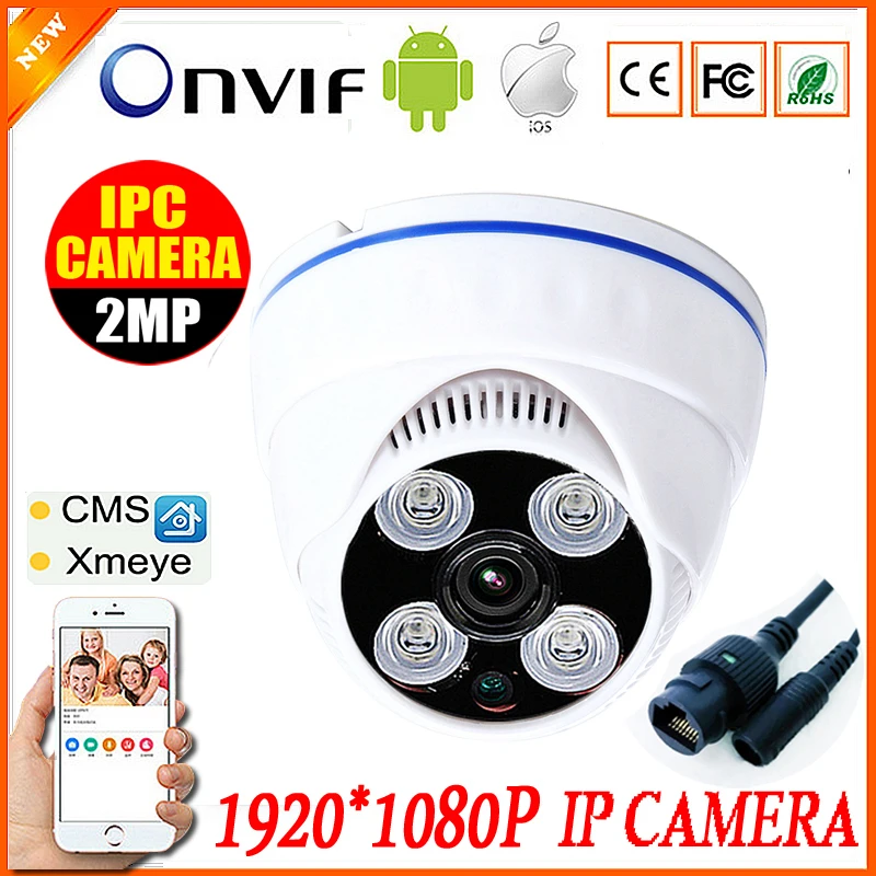 Широкоугольный 2 8 мм Крытый Купол HD IP камера full 1080P 960P 720P ONVIF P2P безопасности CCTV IR Cut