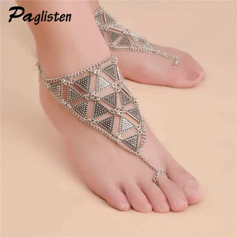 1pc Bohemian Jewelry Antique Silver Color triangle Chain Anklets Beach Barefoot Sandals Foot Jewelry Boho Chic Anklets
1pc Bohemian Jewelry Antique Silver Color triangle Chain Anklets Beach Barefoot Sandals Foot Jewelry Boho Chic Anklets
