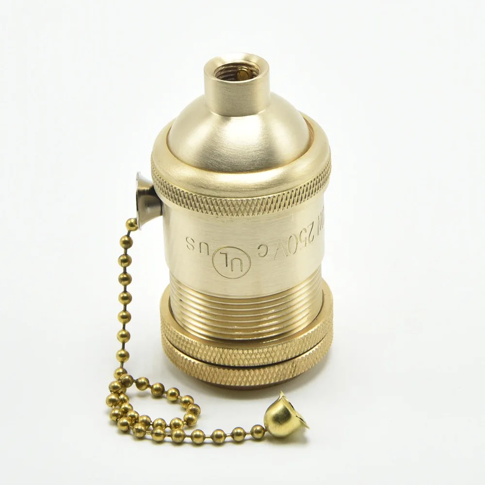 E27 Vintage Brass Socket Edison Bulb Lamp Holder Antique Zipper Switch Lamp Socket E27 UL Top Quality Pendant Lamp Bases 1PC
E27 Vintage Brass Socket Edison Bulb Lamp Holder Antique Zipper Switch Lamp Socket E27 UL Top Quality Pendant Lamp Bases 1PC