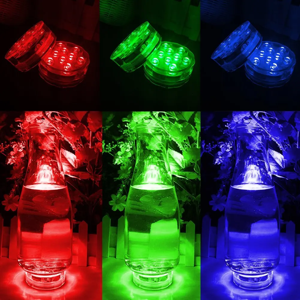 Подводные погружная Ваза 10 светодио дный LED пульт дистанционного управления RGB