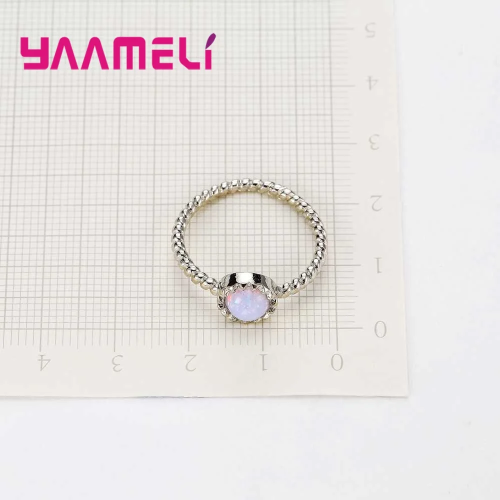 Fashion Round Stone Rings For Girl 925 Sterling Silver Accessories Beautiful Vintage Gift With Opal Top Quality Jewelry
Fashion Round Stone Rings For Girl 925 Sterling Silver Accessories Beautiful Vintage Gift With Opal Top Quality Jewelry