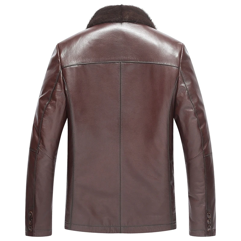 Golomise&Imbettuy Genuine Sheepskin Leather Jacket Natural Lamb Fur Liner Parka Coat Men Real Shearling Jacket/Coat | Мужская одежда