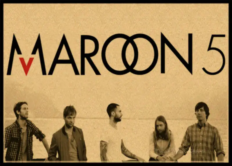 Rock Music Band Maroon 5 poster retro kraft paper vintage poster Wall Poster Adam Levine Wall Sticker 30*21cm
Rock Music Band Maroon 5 poster retro kraft paper vintage poster Wall Poster Adam Levine Wall Sticker 30*21cm