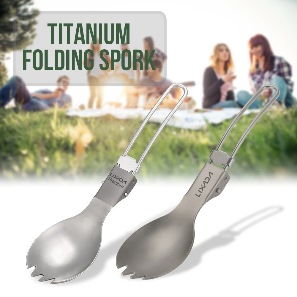 Lixada Half Polished Titanium Outdoor Dinner Spork Flatware Folding Spork Lightweight for Travel Camping Backpacking Hiking
Lixada Half Polished Titanium Outdoor Dinner Spork Flatware Folding Spork Lightweight for Travel Camping Backpacking Hiking