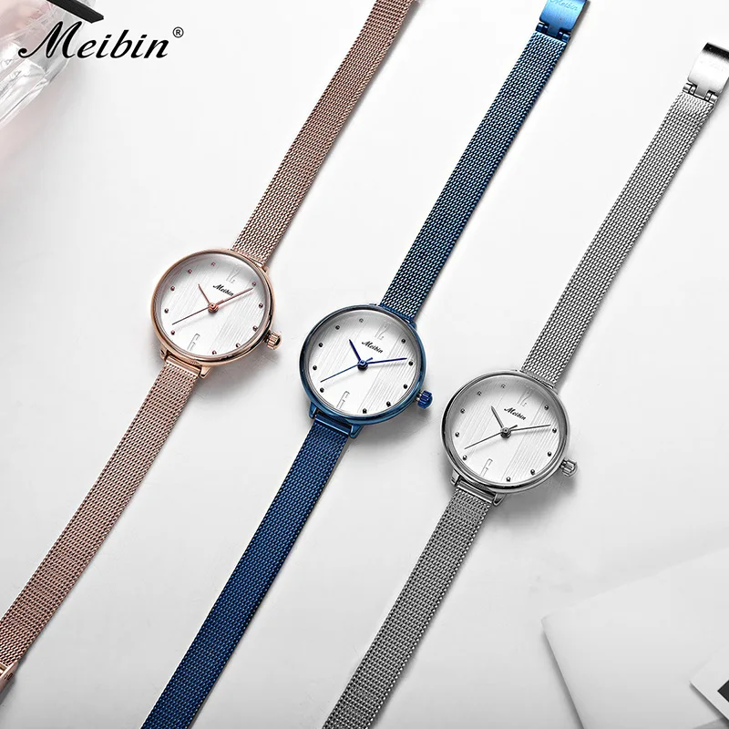 MEIBIN Women Watch Fashion Luxury Mesh Strap Rose Gold Female Clock Watch For Women Reloj Mujer Women Watches montre femme 2019
MEIBIN Women Watch Fashion Luxury Mesh Strap Rose Gold Female Clock Watch For Women Reloj Mujer Women Watches montre femme 2019