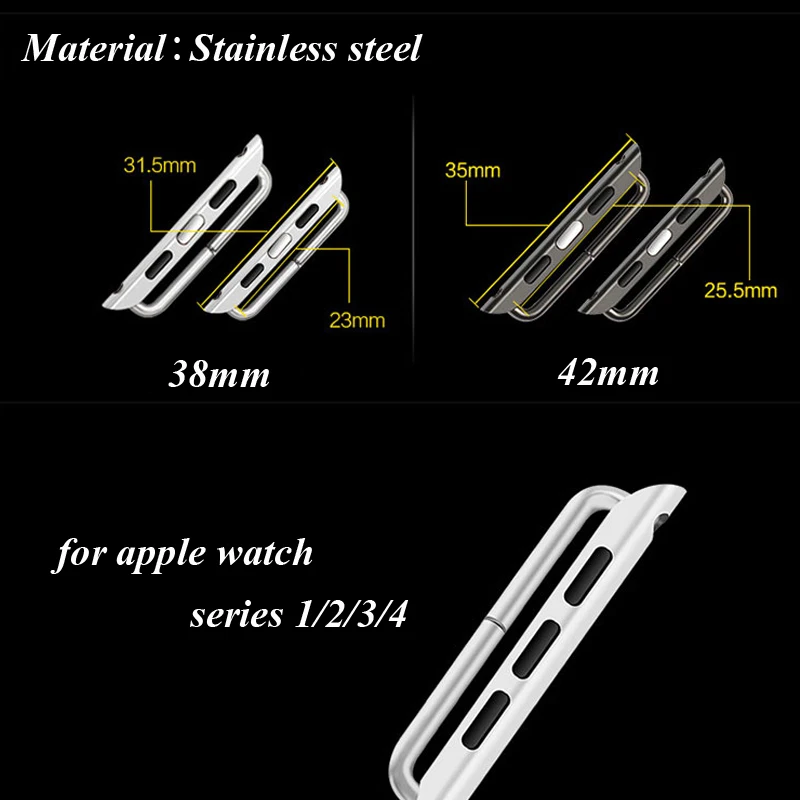 Strap for Apple Watch Band 42mm 44mm correa iwatch 4 3 2 38mm 40mm stainless steel adapter connector apple watch 4 accessories
Strap for Apple Watch Band 42mm 44mm correa iwatch 4 3 2 38mm 40mm stainless steel adapter connector apple watch 4 accessories