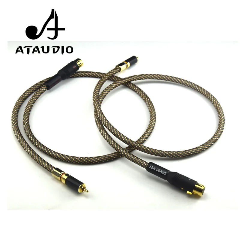 

ATAUDIO Hifi XLR Female to RCA Male Cable Hi-end Silver Plated 2XLR to 2RCA Cable with gold-plated plugs