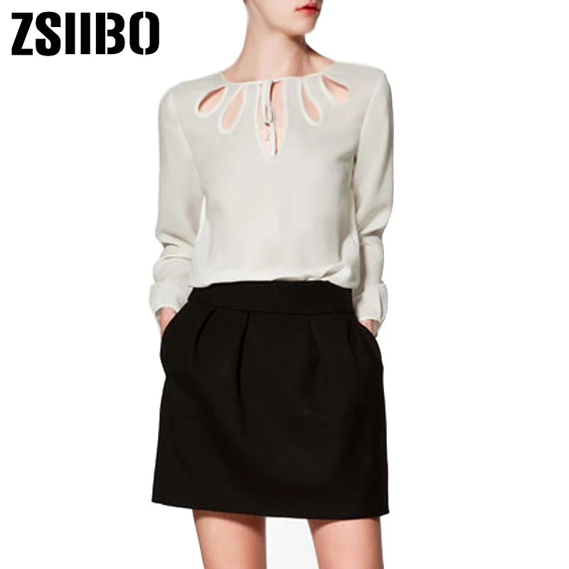 ZSIIBO fashionable woman blouses casual long sleeve round neck female shirt solid color sexy hollow out bow womens tops
ZSIIBO fashionable woman blouses casual long sleeve round neck female shirt solid color sexy hollow out bow womens tops