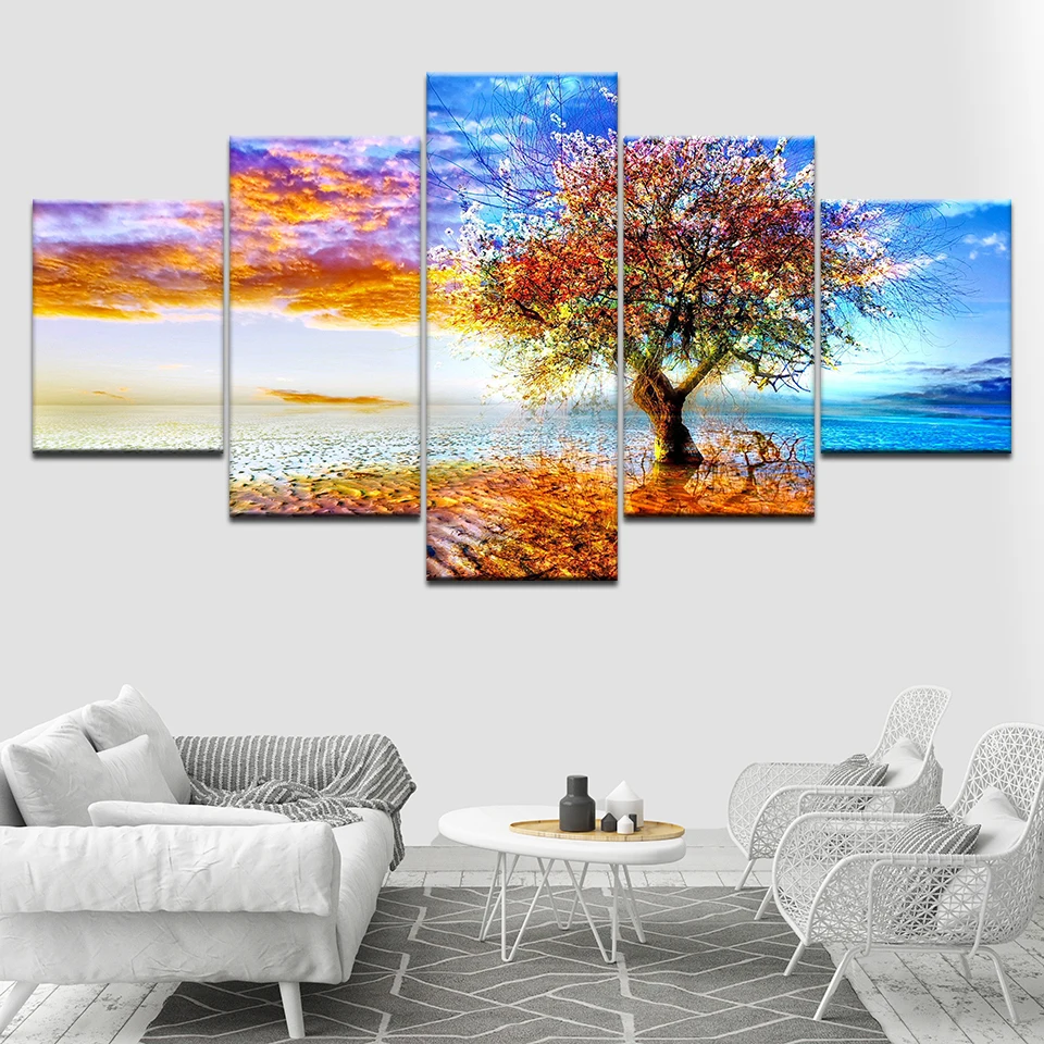 Coastal Wishing Tree Printed Canvas Wall 5 Piece Canvas Wallpapers modern Poster Modular art painting for Living Room Home Decor
Coastal Wishing Tree Printed Canvas Wall 5 Piece Canvas Wallpapers modern Poster Modular art painting for Living Room Home Decor