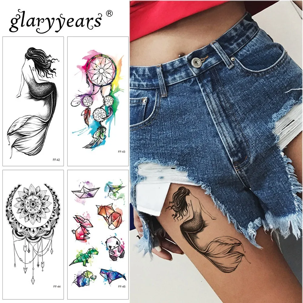 Glaryyears 9*19 см Временные татуировки наклейки красочные поддельные животные