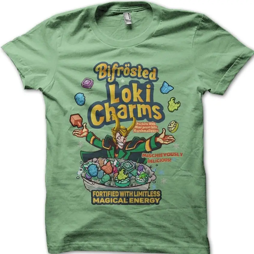 Мужская футболка с круглым вырезом Loki Charms Thor Superhero Antihero Asgard Bifrost Green новая модная