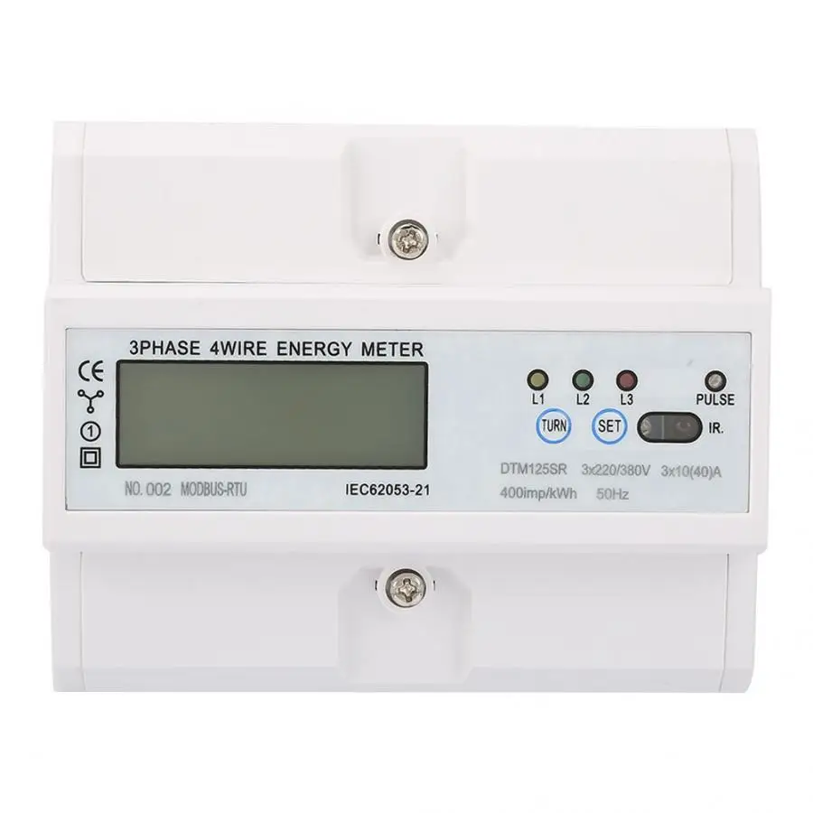 Wattmeter измеритель мощности 220/380 в 10 40A энергопотребление цифровой Электрический 3