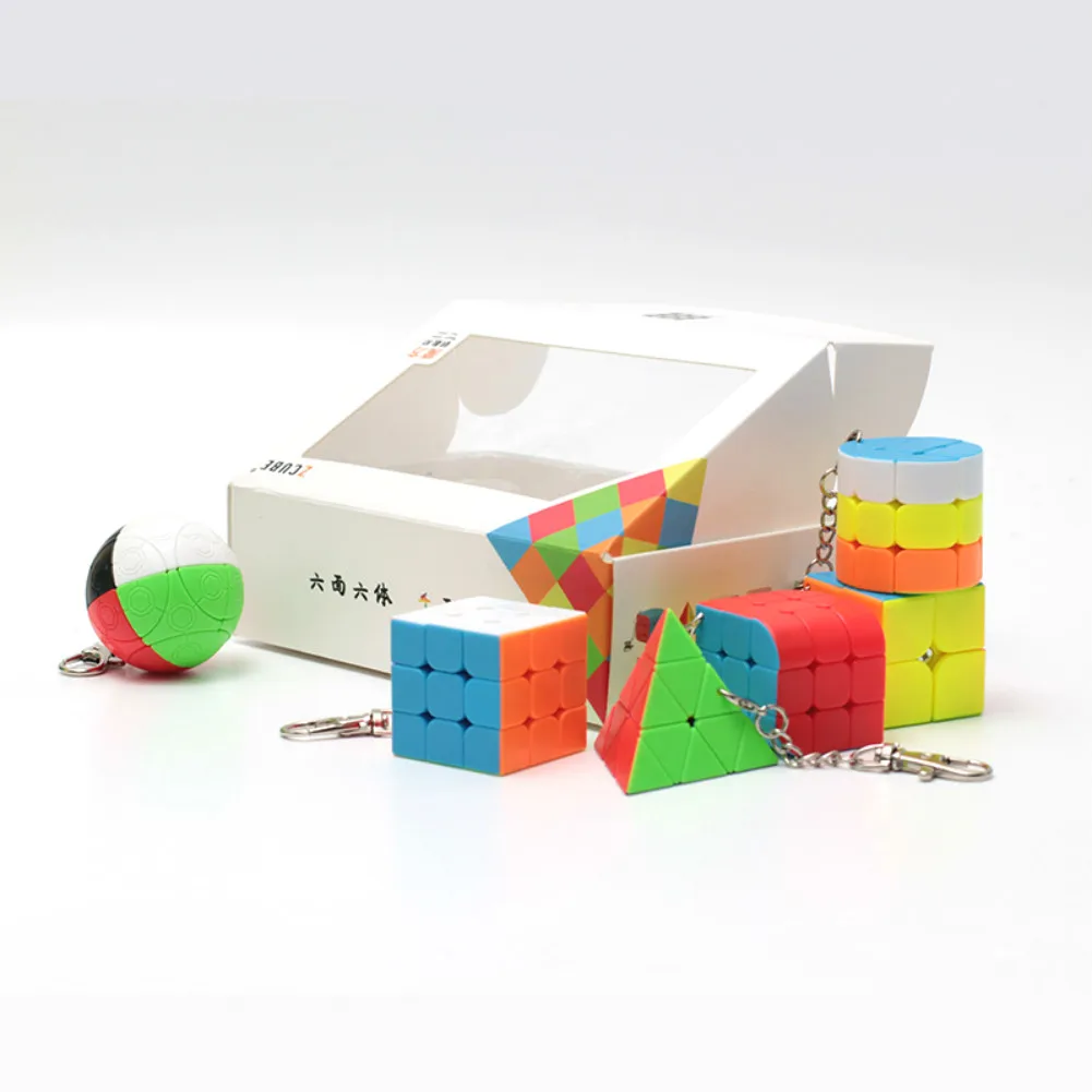6 pcs/set Zcube Magic Cube Keychain Gift Package Set Mini Cube Puzzle Toy 2x2x2 3x3x3 Trihedral Cylinder Pyramid Cubo Magico
6 pcs/set Zcube Magic Cube Keychain Gift Package Set Mini Cube Puzzle Toy 2x2x2 3x3x3 Trihedral Cylinder Pyramid Cubo Magico
