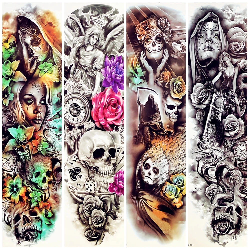 Large Full Body Arm Henna Girl With Skull Rose Flower Temporary Tattoo Stickers For Women Makeup Party Men Waterproof Tatoos Leg
Large Full Body Arm Henna Girl With Skull Rose Flower Temporary Tattoo Stickers For Women Makeup Party Men Waterproof Tatoos Leg
