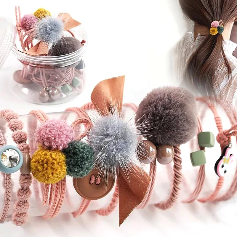 10Pcs/Box Fashion Hair Rubber Band Headwear Set For Women Simple Solid Color Ponytail Holder Fur Ball Headbands Headdress Girls
10Pcs/Box Fashion Hair Rubber Band Headwear Set For Women Simple Solid Color Ponytail Holder Fur Ball Headbands Headdress Girls