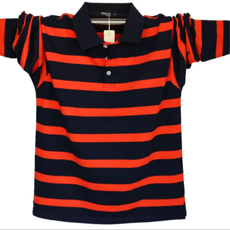 Spring And Autumn Casual Men Cotton Poloshirt Fashion Long Sleeve Striped Breathable Loose Male Polos Plus Size 4XL 5XL A1588
Spring And Autumn Casual Men Cotton Poloshirt Fashion Long Sleeve Striped Breathable Loose Male Polos Plus Size 4XL 5XL A1588