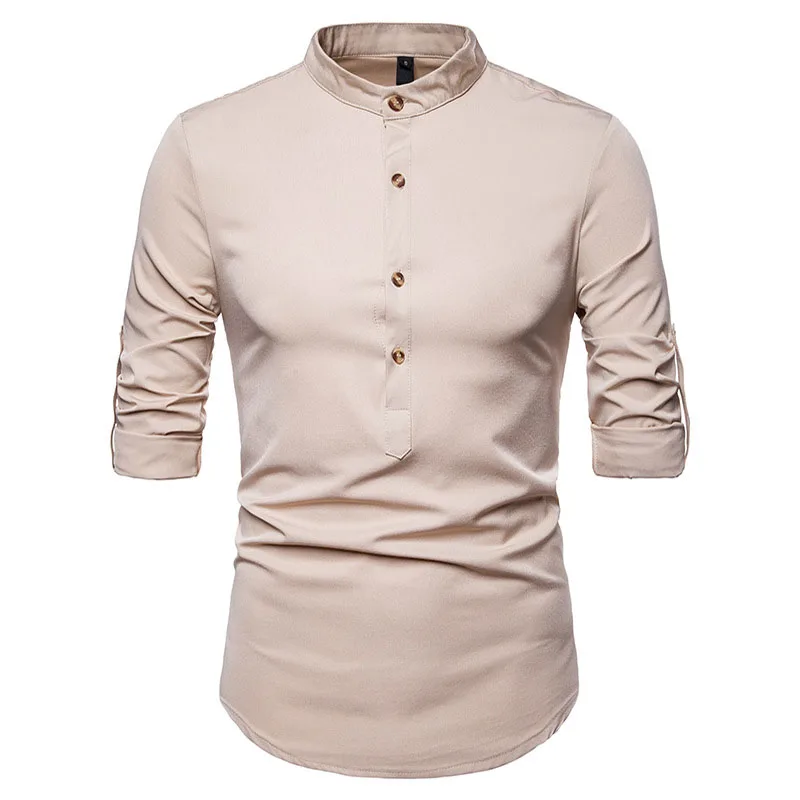 Mens Hipster Henley Shirt 2021 Fashion Rolled Up Sleeve Dress Shirt Men Slim Fit Long Sleeve Cotton Shirts Camisa Masculina XXL
Mens Hipster Henley Shirt 2021 Fashion Rolled Up Sleeve Dress Shirt Men Slim Fit Long Sleeve Cotton Shirts Camisa Masculina XXL