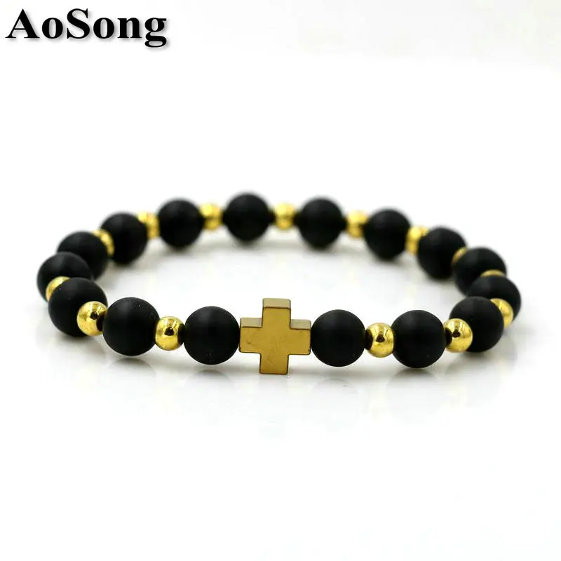 BPPCCR 8mm Matte Onyx stone with 5MM Alloy Beads Iron gallstone Men Women Crosses Chakra Beaded Yoga Bracelets pulseras
BPPCCR 8mm Matte Onyx stone with 5MM Alloy Beads Iron gallstone Men Women Crosses Chakra Beaded Yoga Bracelets pulseras