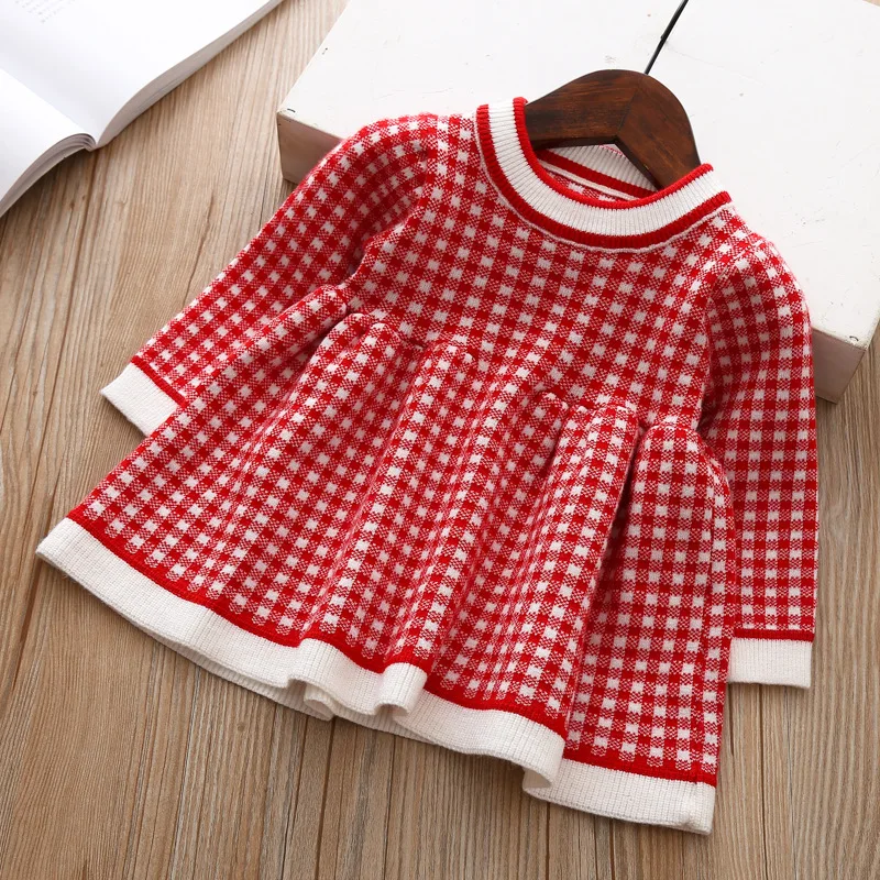 New Baby Dresses Autumn and Winter Girls Houndstooth Pullover Sweater Dress 0-3 Years
New Baby Dresses Autumn and Winter Girls Houndstooth Pullover Sweater Dress 0-3 Years