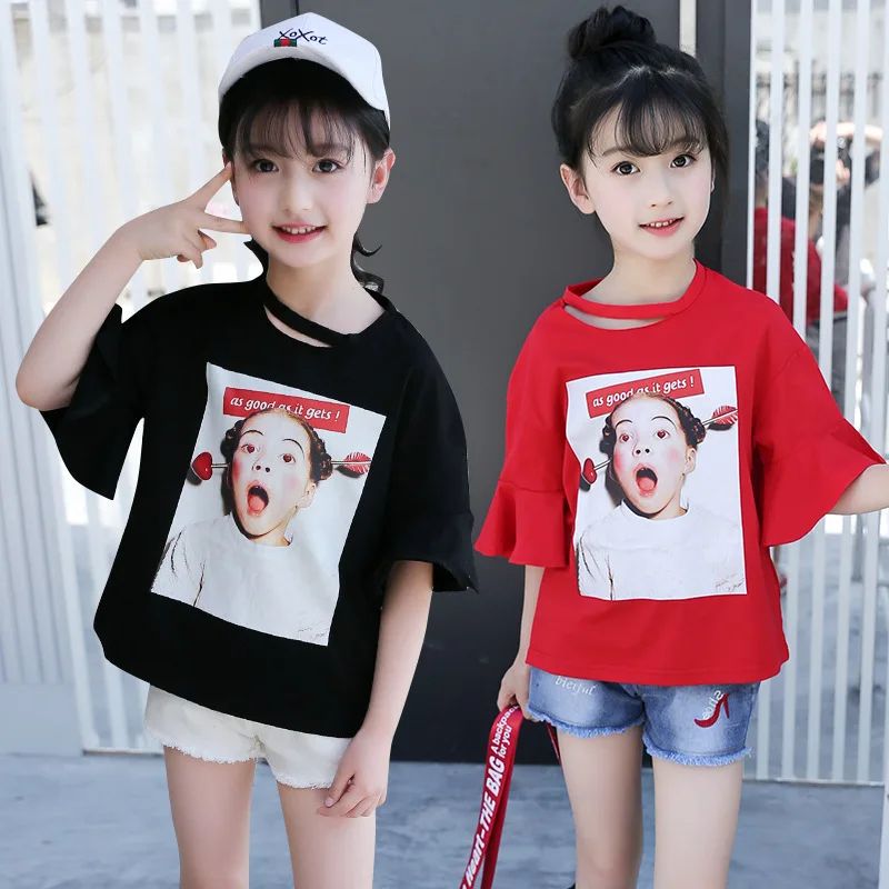 Korean Style Girl Summer T Shirt Cotton Print T-shirt Short Sleeve Tshirt for Children Casual O-neck Tops Tees
Korean Style Girl Summer T Shirt Cotton Print T-shirt Short Sleeve Tshirt for Children Casual O-neck Tops Tees