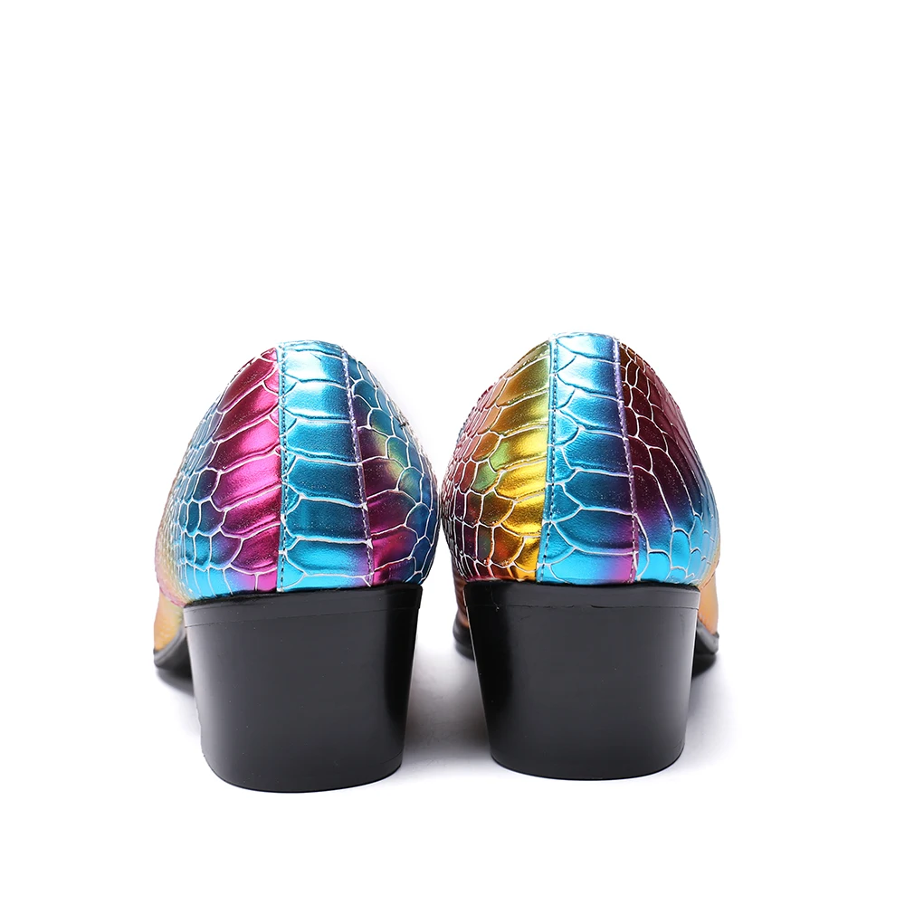 Christia Bella Trendy Fashion Wedding Party Men's Leather Dress Shoes Colorful Scales Mid Heel Slip On Men Business Shoes
Christia Bella Trendy Fashion Wedding Party Men's Leather Dress Shoes Colorful Scales Mid Heel Slip On Men Business Shoes