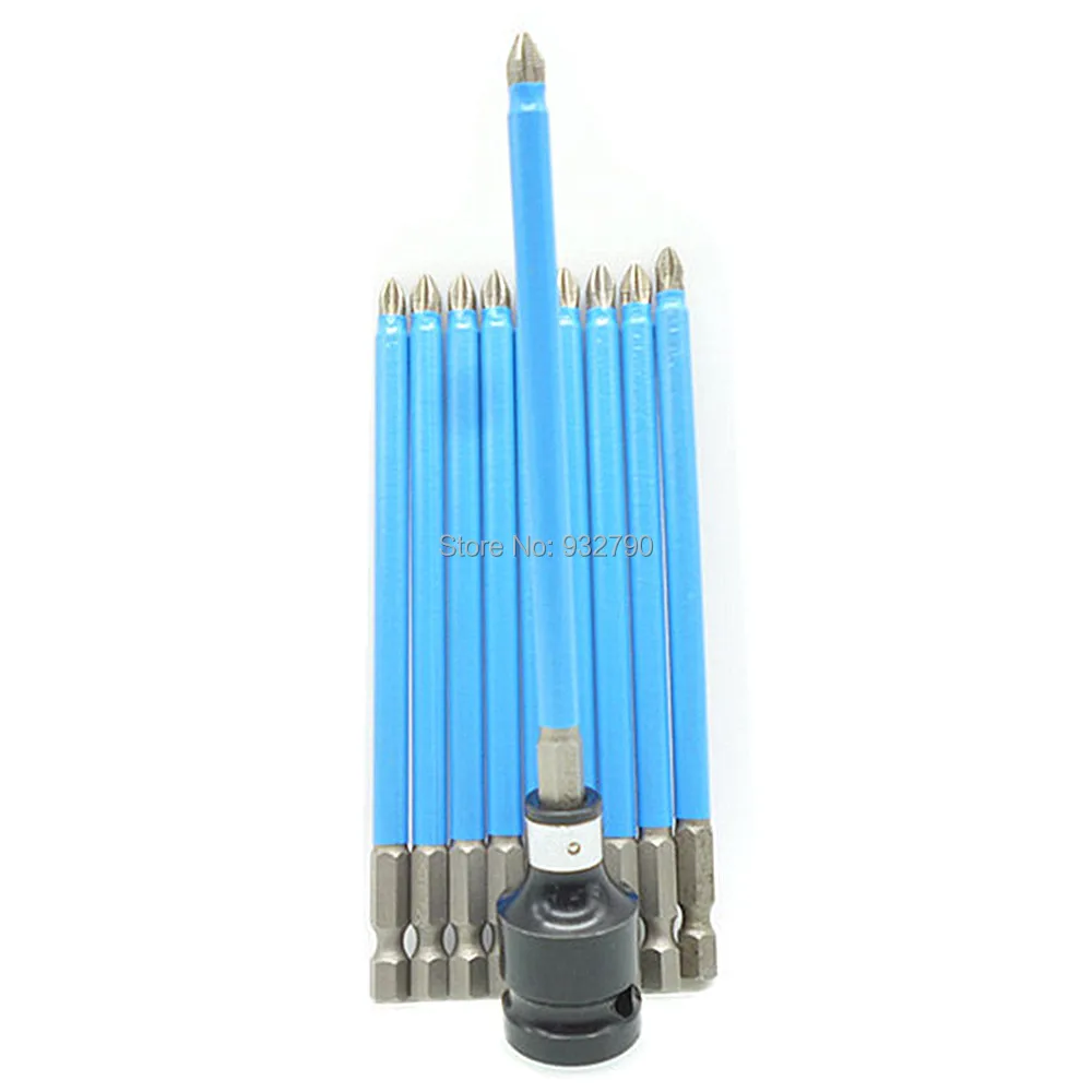 10pc 150mm Hex Phillips PH2 Magnetic Antislip Long Impact Screwdriver Drill Bits With Quick Release 1/2" Dr. To 1/4" Hex Adapter
10pc 150mm Hex Phillips PH2 Magnetic Antislip Long Impact Screwdriver Drill Bits With Quick Release 1/2" Dr. To 1/4" Hex Adapter