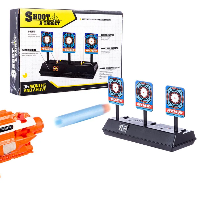 Electric High Precision Scoring Auto Reset Target For N-Strike Elite Toy Guns Blaster Gel Sound Boys Gun | Игрушки и хобби