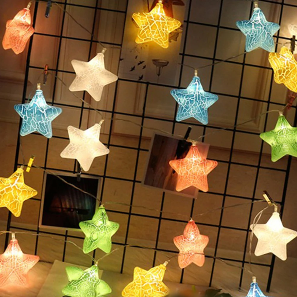 3M Colorful Stars Light Strings 20 LED Lamp Battery Powered for Christmas Wedding Birthday Party Decor (Warm White) | Дом и сад