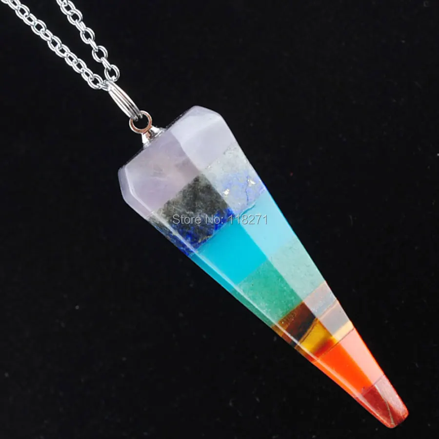 WOJIAER 7 Chakra Pyramid Pendulum Pendant Necklace Layered Rainbow Natural Stone Healing Dowsing Reiki (With Chain) 1Pcs N3452
WOJIAER 7 Chakra Pyramid Pendulum Pendant Necklace Layered Rainbow Natural Stone Healing Dowsing Reiki (With Chain) 1Pcs N3452