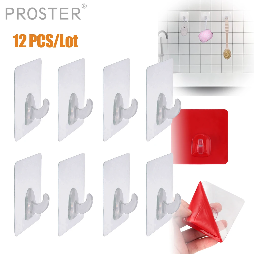 Proster 12 pcs for miracle hooks transparent wall hooks on self adhesive pad adhesive hooks without drilling
Proster 12 pcs for miracle hooks transparent wall hooks on self adhesive pad adhesive hooks without drilling