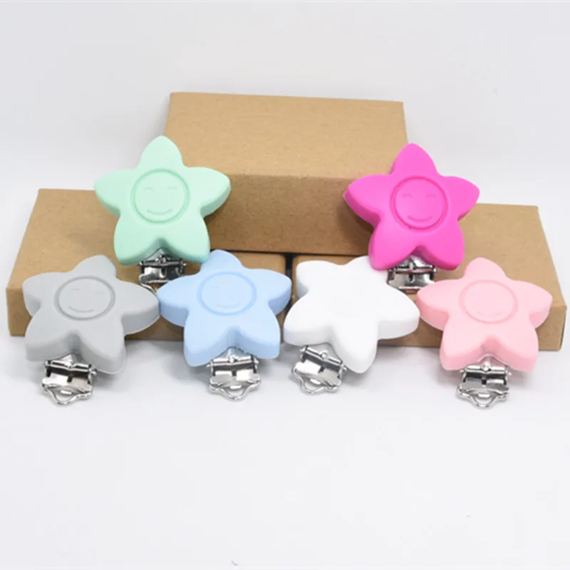 10 PCS Star Smiley Face Silicone Pacifier Clip Baby Teether Teething Accessories DIY Tool Cute Toy Pacifier Holder Clips
10 PCS Star Smiley Face Silicone Pacifier Clip Baby Teether Teething Accessories DIY Tool Cute Toy Pacifier Holder Clips