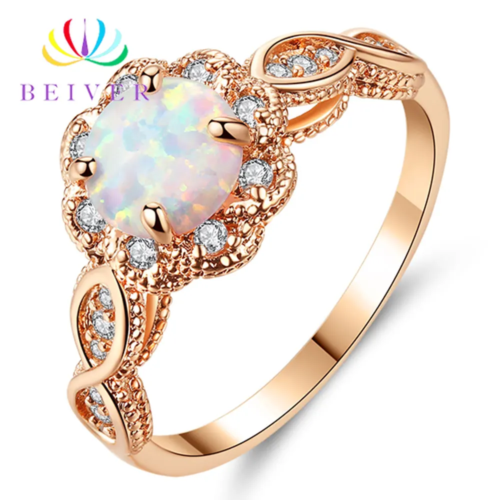 Beiver Fashion Rose Gold Color Fire Opal Rings for Women Wedding Bands Promise Ring Party Jewelry
Beiver Fashion Rose Gold Color Fire Opal Rings for Women Wedding Bands Promise Ring Party Jewelry