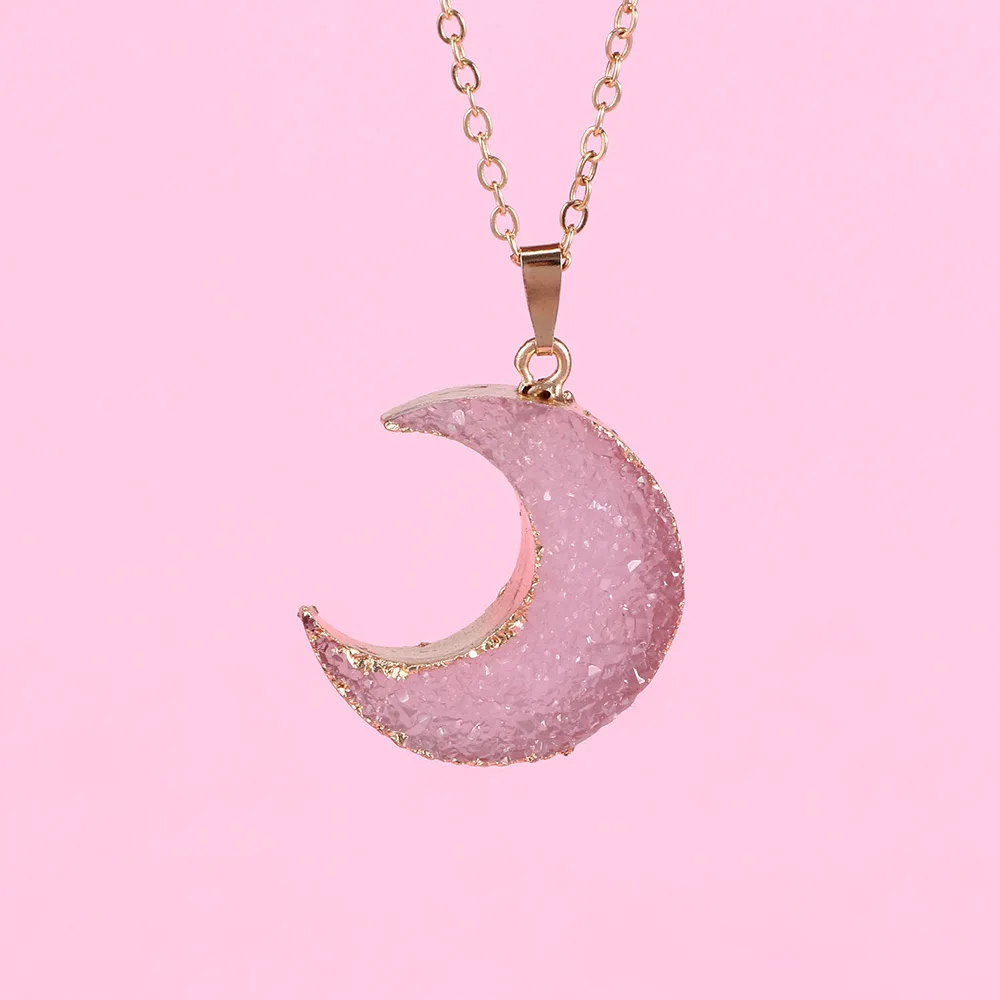 Romantic Moon Resin Stone Pendant Necklace Women Pink Black Color Chain Necklace for Female Fashion Jewelry
Romantic Moon Resin Stone Pendant Necklace Women Pink Black Color Chain Necklace for Female Fashion Jewelry