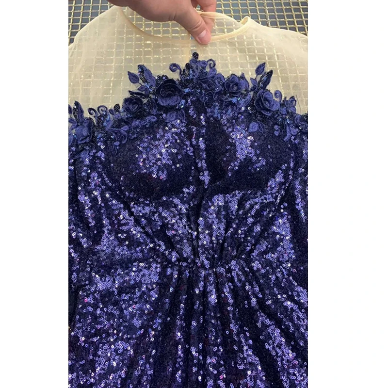Lastest Fashion Hot Selling Elegant Royalblue Long Dress Sexy High Slit Long Sleeve Sequin Dress Celebrity Evening Party Dresses
Lastest Fashion Hot Selling Elegant Royalblue Long Dress Sexy High Slit Long Sleeve Sequin Dress Celebrity Evening Party Dresses
