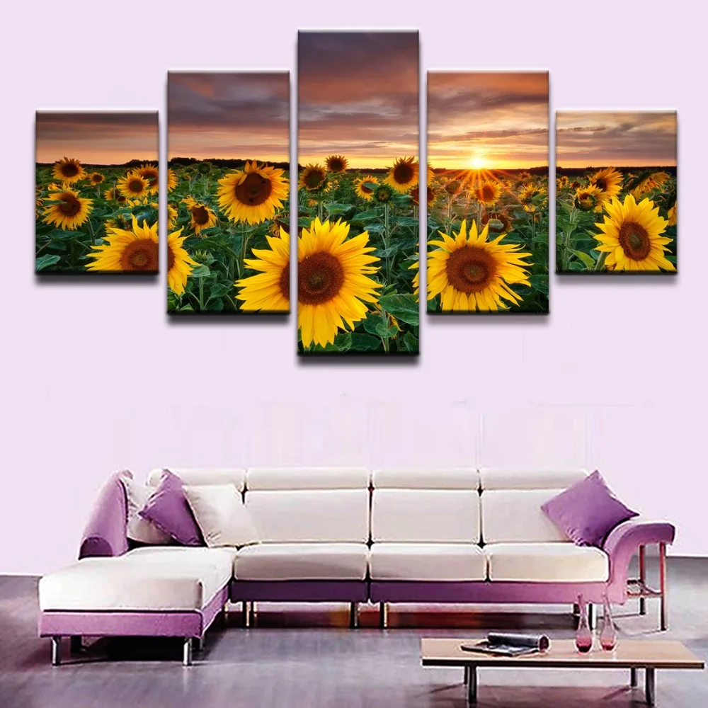 Modern Print Painting Frame Home Decor Canvas Picture 5 Pieces The Sunset Shone On Sunflower Flower Poster Living Room Wall Art
Modern Print Painting Frame Home Decor Canvas Picture 5 Pieces The Sunset Shone On Sunflower Flower Poster Living Room Wall Art