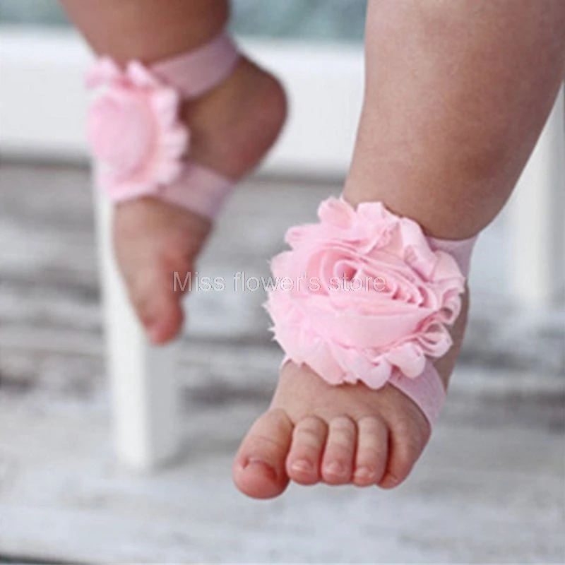 1 пара для новорожденных Красивый Подсолнух босиком сандалии запястье ноги с