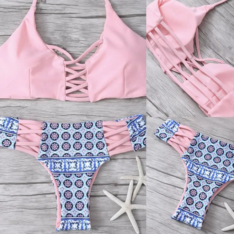 Sexy Women Bandage Bikini Bra Push-Up Tops Brazilian Thongs Bottoms Swimwear Swimsuit
Sexy Women Bandage Bikini Bra Push-Up Tops Brazilian Thongs Bottoms Swimwear Swimsuit