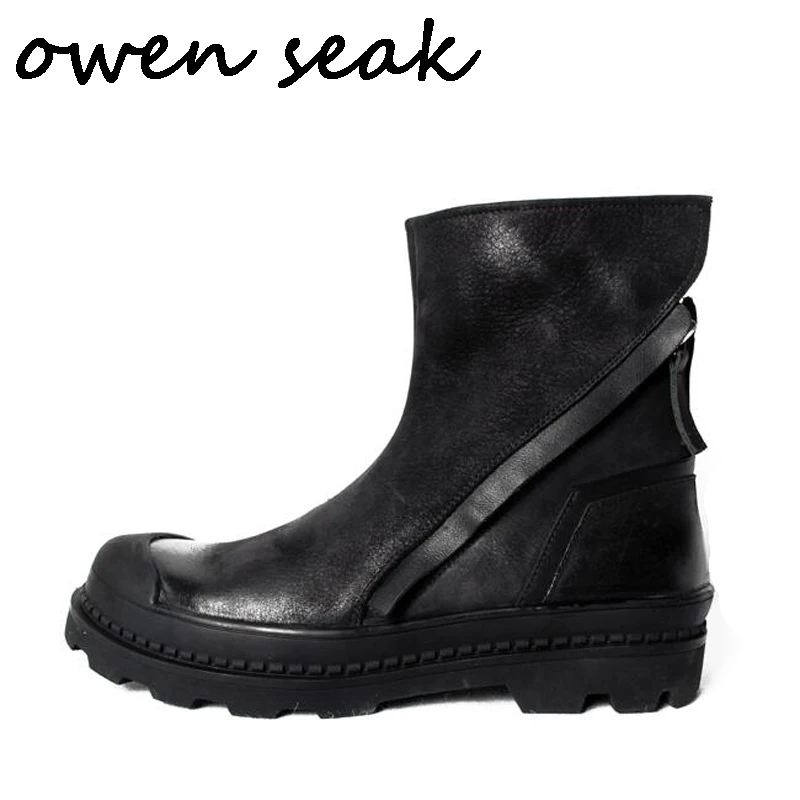 Owen Seak Men Casual Shoes Genuine Leather High-TOP Male Ankle Riding Boots Luxury Trainers Men Sneaker Zip Flats Black Shoes
Owen Seak Men Casual Shoes Genuine Leather High-TOP Male Ankle Riding Boots Luxury Trainers Men Sneaker Zip Flats Black Shoes