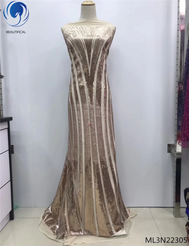 BEAUTIFICAL Champagne gold sequin lace fabric lace 2019 sequin embroidery fabric fashion clothing for women ML3N223
BEAUTIFICAL Champagne gold sequin lace fabric lace 2019 sequin embroidery fabric fashion clothing for women ML3N223