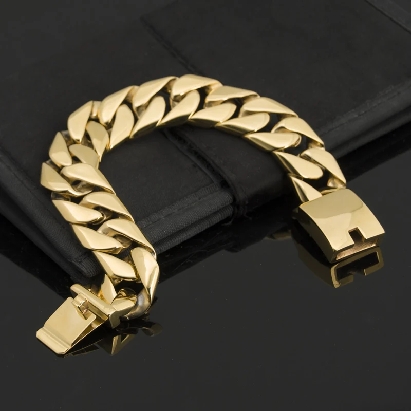 TrustyLan Miami Curb Chain Men's Bracelets Heavy Duty Super Strong Gold Color Stainless Steel Hip Hop Rocker Rapper DJ Bracelet
TrustyLan Miami Curb Chain Men's Bracelets Heavy Duty Super Strong Gold Color Stainless Steel Hip Hop Rocker Rapper DJ Bracelet