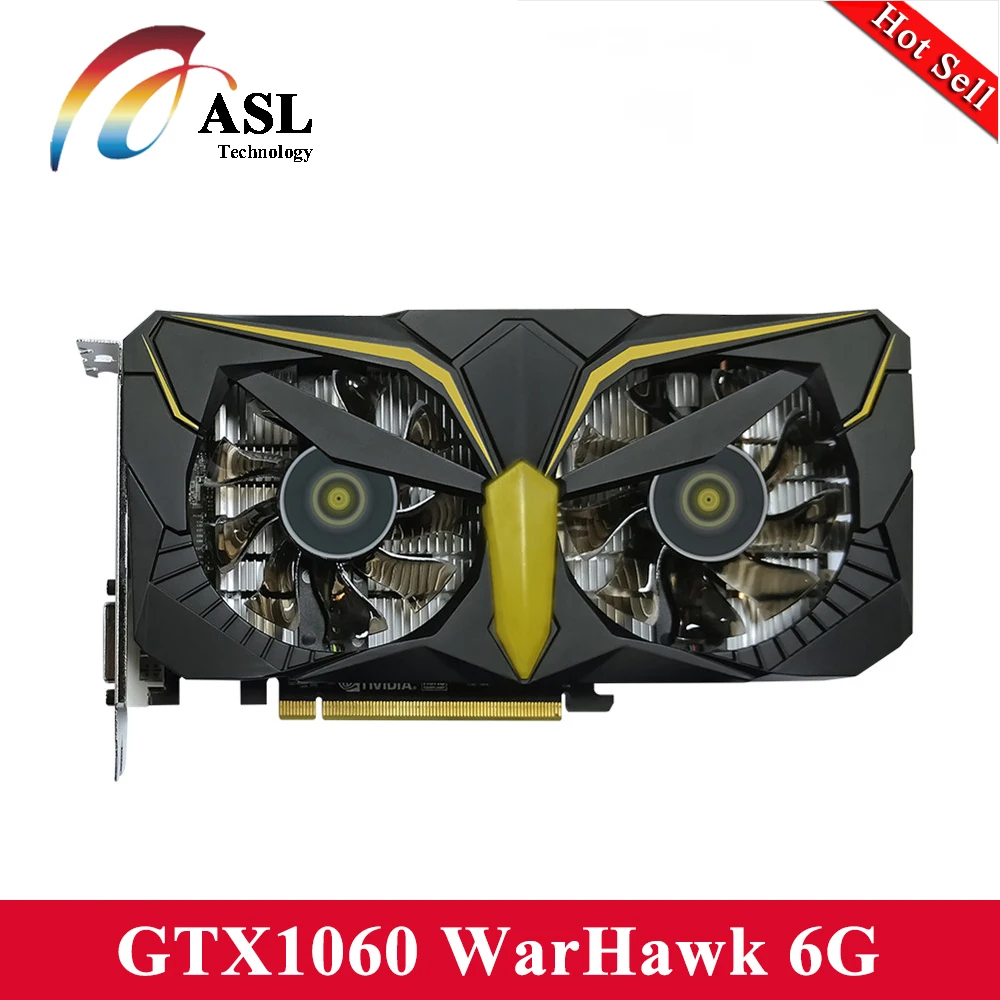 ASL GTX1060 WarHawk 6 г Графика карты GDDR5 8008 мГц 192bit 1506 1594 1280 CUDRCore 7680x4320 HDMI/DVI видео