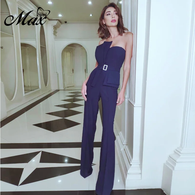 Max Spri 2019 New Collections Sexy Strapless With Sash Buckle Pantsuit Women Fashion High Waist Office Lady Jumpsuit Dark Blue
Max Spri 2019 New Collections Sexy Strapless With Sash Buckle Pantsuit Women Fashion High Waist Office Lady Jumpsuit Dark Blue