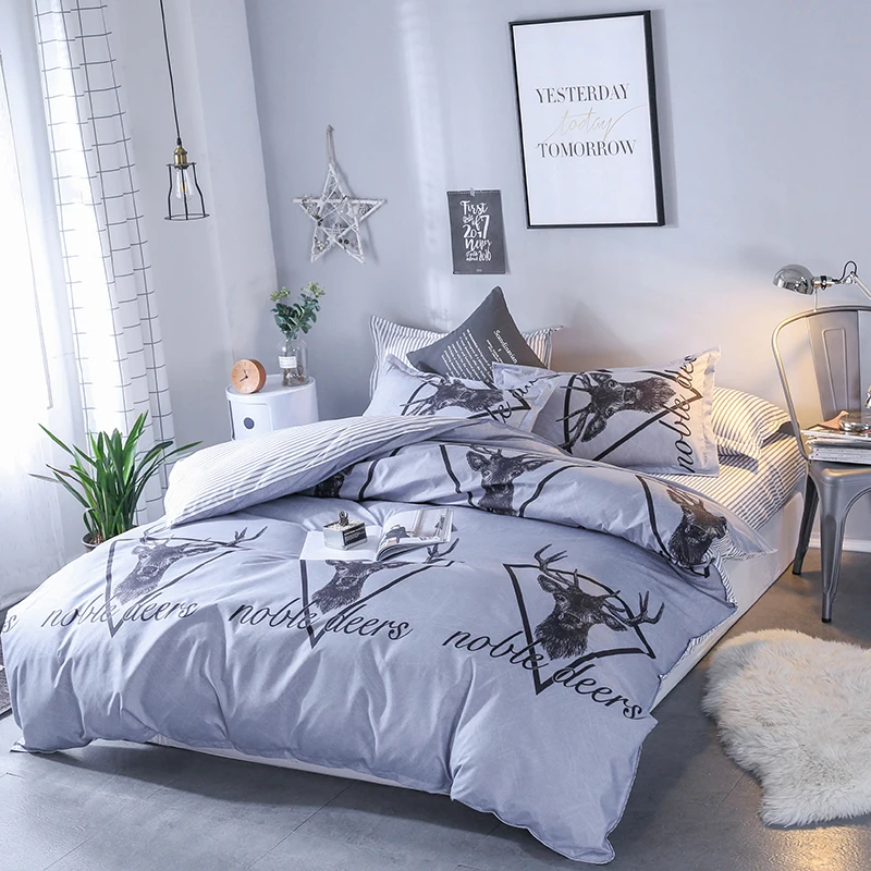 Textiles Cartoon Deer Print Bedding Set Single Double Full Size Extra Large Quilt Cover Bed Sheet Pillow Halloween Style Bedding
Textiles Cartoon Deer Print Bedding Set Single Double Full Size Extra Large Quilt Cover Bed Sheet Pillow Halloween Style Bedding