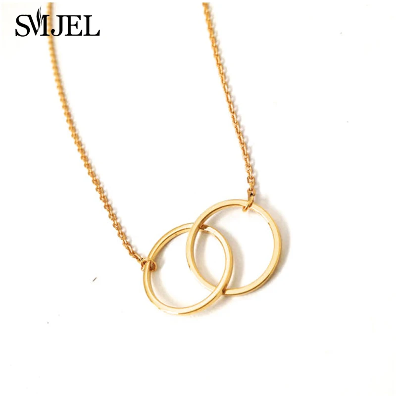 SMJEL New Infinity Big Double Circles Statement Necklace for Women Punk Linked Round Jewelry Wedding Lovers Wholesale 10pcs-N184
SMJEL New Infinity Big Double Circles Statement Necklace for Women Punk Linked Round Jewelry Wedding Lovers Wholesale 10pcs-N184