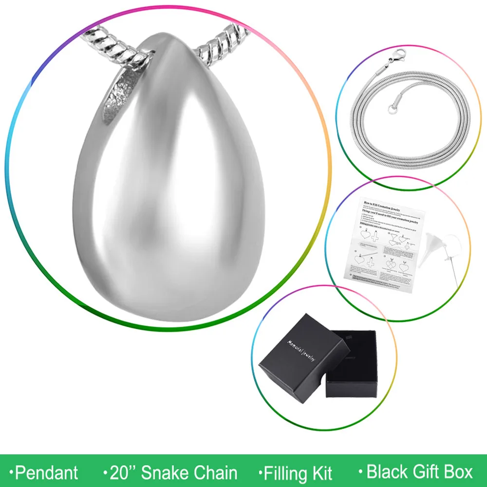 MJD8390 Teardrop Urn Necklace for Ashes Keepsake Stainless Steel Cremation Jewelry for Loved One
MJD8390 Teardrop Urn Necklace for Ashes Keepsake Stainless Steel Cremation Jewelry for Loved One