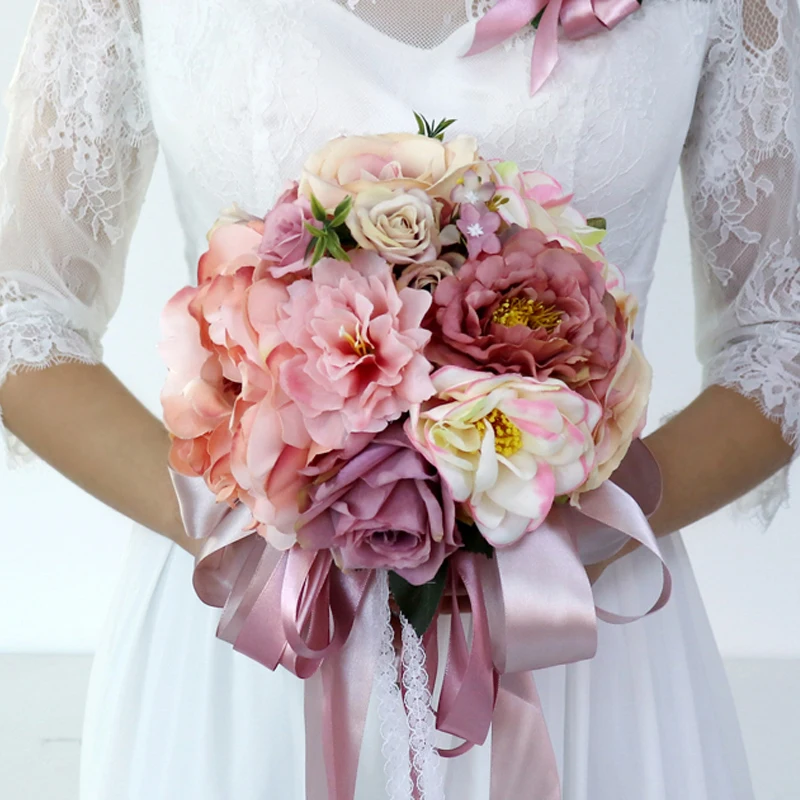 Country Style Handmade Wedding Bouquets Silk Rose Artificial Flowers Bridesmaid Bride Bouquet Romantic Bride Holding Flower
Country Style Handmade Wedding Bouquets Silk Rose Artificial Flowers Bridesmaid Bride Bouquet Romantic Bride Holding Flower