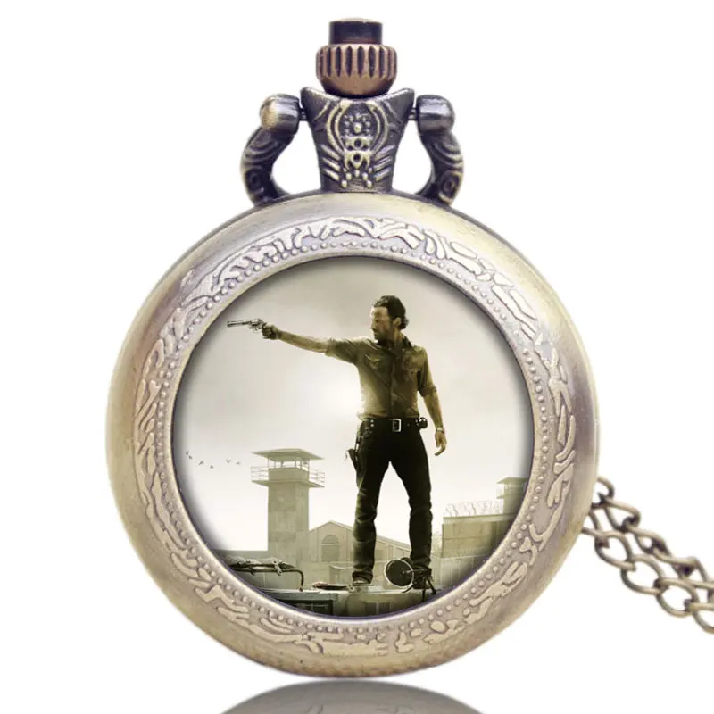 Hot American Drama The Walking Dead Theme Hero Rick Design Glass Dome Quartz Pocket Watch With Chain Necklace
Hot American Drama The Walking Dead Theme Hero Rick Design Glass Dome Quartz Pocket Watch With Chain Necklace